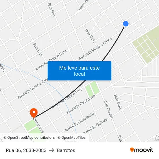 Rua 06, 2033-2083 to Barretos map