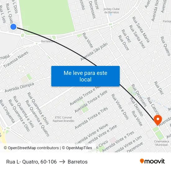 Rua L- Quatro, 60-106 to Barretos map
