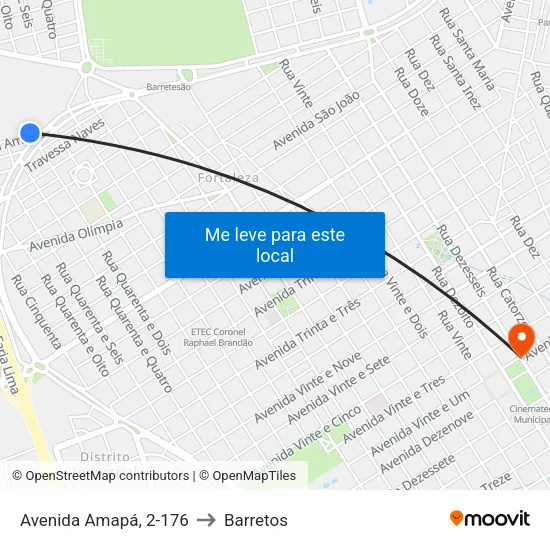 Avenida Amapá, 2-176 to Barretos map
