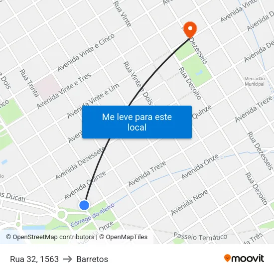 Rua 32, 1563 to Barretos map
