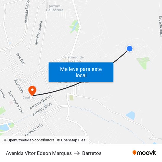 Avenida Vitor Edson Marques to Barretos map