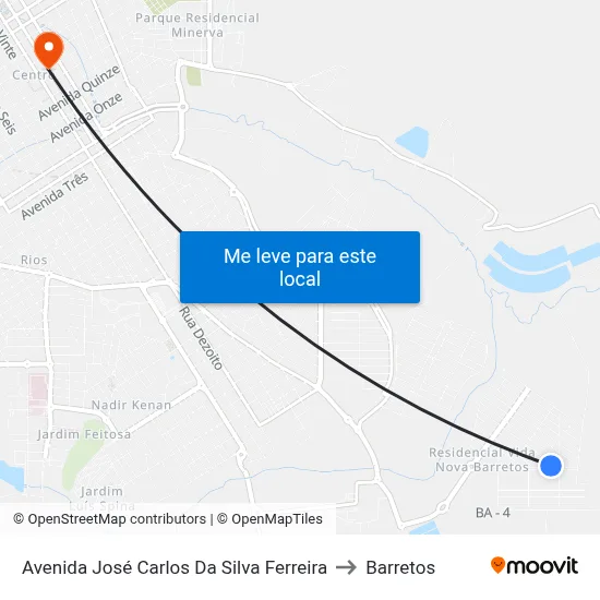 Avenida José Carlos Da Silva Ferreira to Barretos map