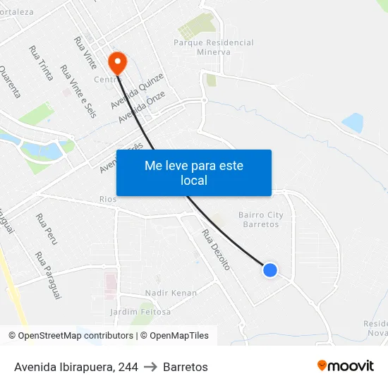 Avenida Ibirapuera, 244 to Barretos map