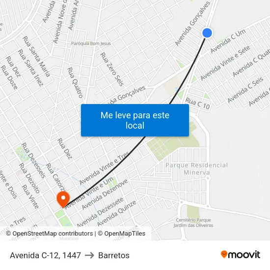 Avenida C-12, 1447 to Barretos map