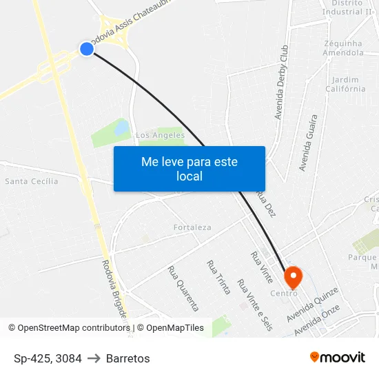 Sp-425, 3084 to Barretos map