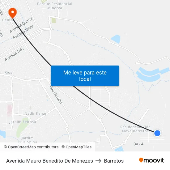 Avenida Mauro Benedito De Menezes to Barretos map