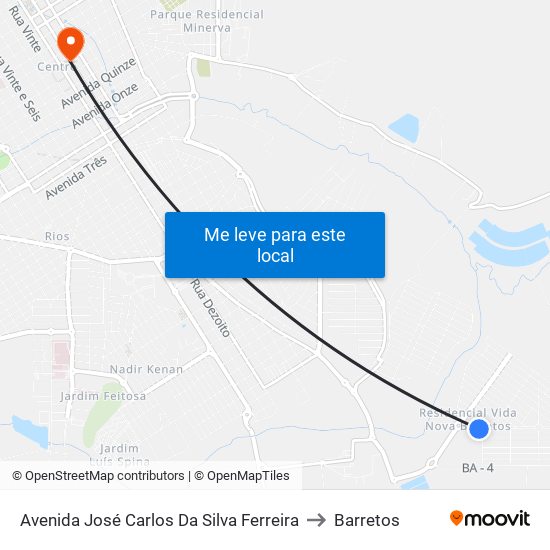 Avenida José Carlos Da Silva Ferreira to Barretos map