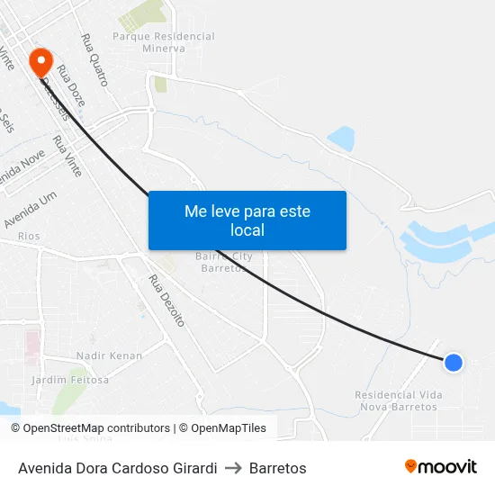 Avenida Dora Cardoso Girardi to Barretos map