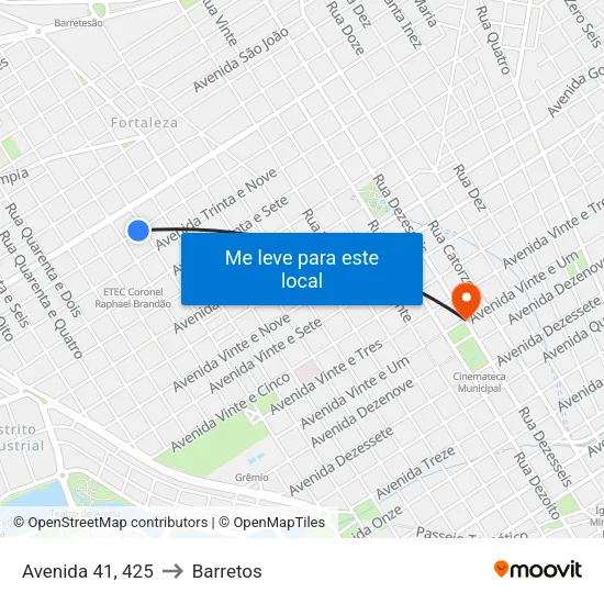 Avenida 41, 425 to Barretos map