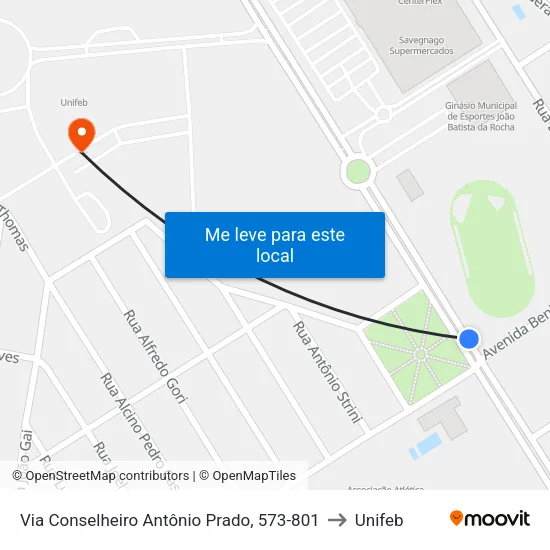 Via Conselheiro Antônio Prado, 573-801 to Unifeb map