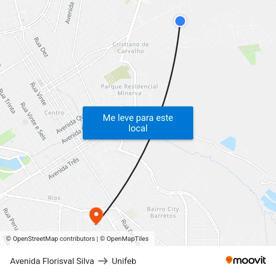 Avenida Florisval Silva to Unifeb map