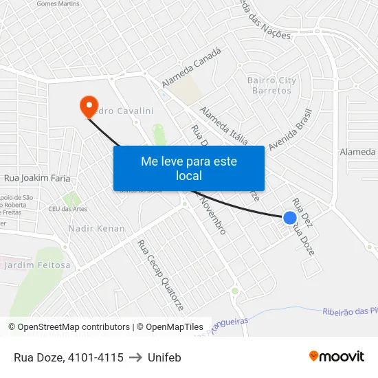 Rua Doze, 4101-4115 to Unifeb map