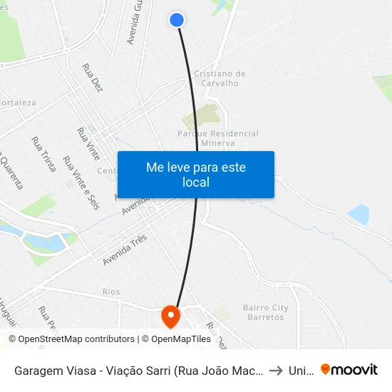 Garagem Viasa - Viação Sarri (Rua João Machado De Barros) to Unifeb map