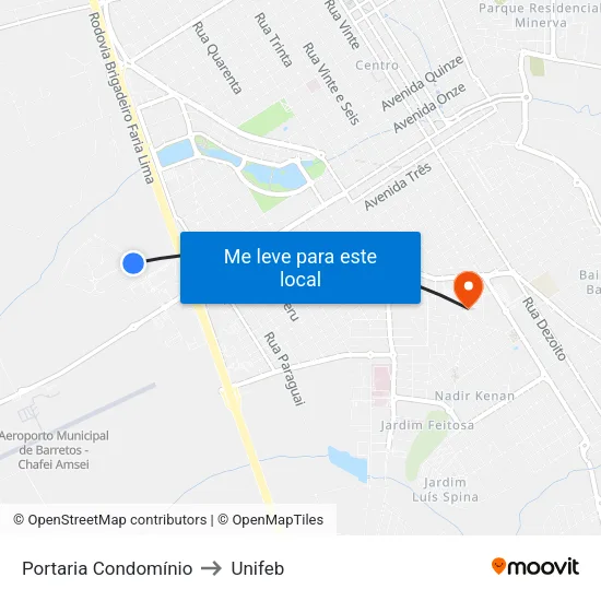 Portaria Condomínio to Unifeb map