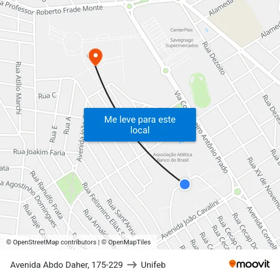 Avenida Abdo Daher, 175-229 to Unifeb map
