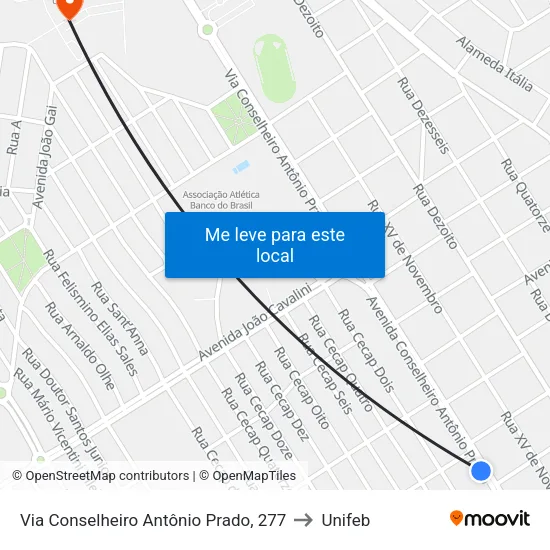 Via Conselheiro Antônio Prado, 277 to Unifeb map