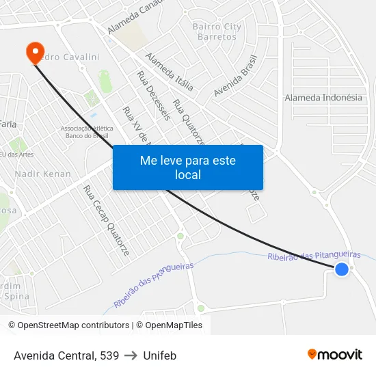 Avenida Central, 539 to Unifeb map