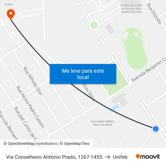 Via Conselheiro Antônio Prado, 1267-1455 to Unifeb map