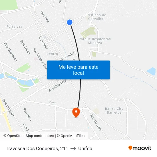 Travessa Dos Coqueiros, 211 to Unifeb map