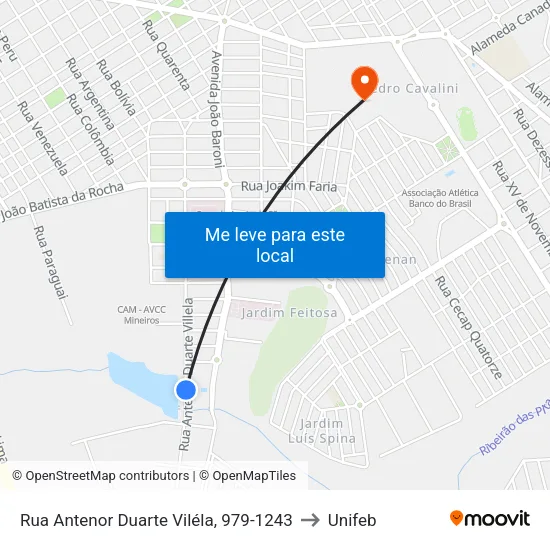 Rua Antenor Duarte Viléla, 979-1243 to Unifeb map