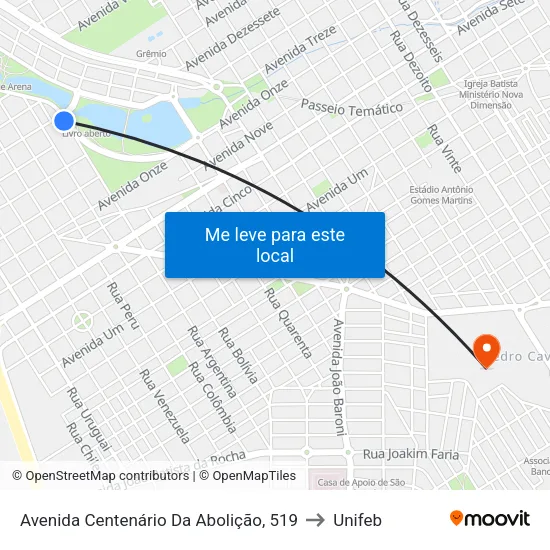 Avenida Centenário Da Abolição, 519 to Unifeb map