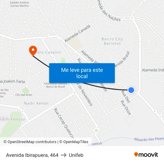 Avenida Ibirapuera, 464 to Unifeb map