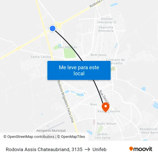 Rodovia Assis Chateaubriand, 3135 to Unifeb map