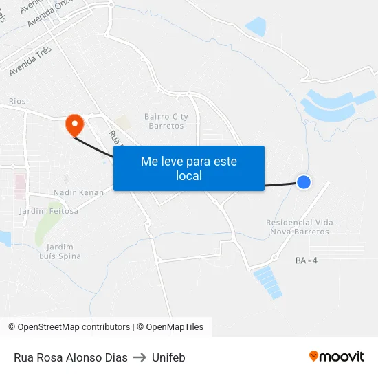 Rua Rosa Alonso Dias to Unifeb map