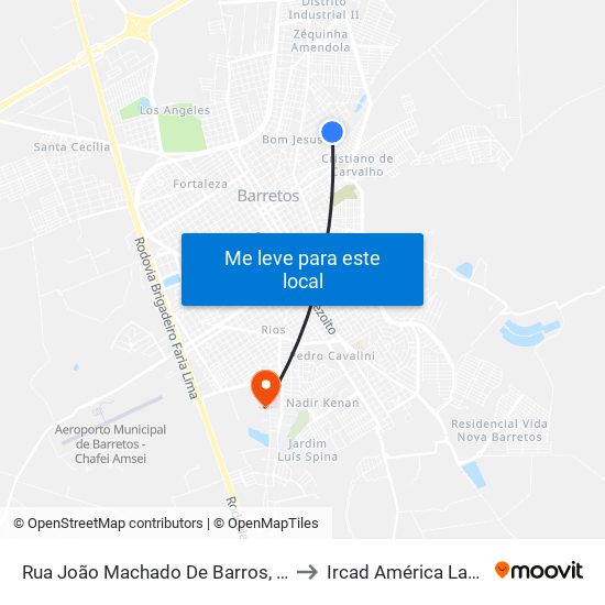 Rua João Machado De Barros, 924 to Ircad América Latina map