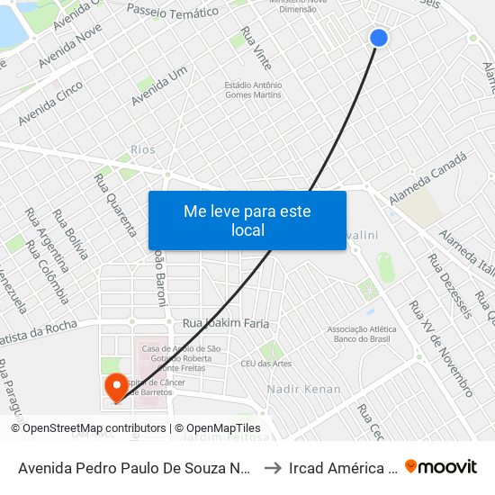 Avenida Pedro Paulo De Souza Nogueira, 410 to Ircad América Latina map