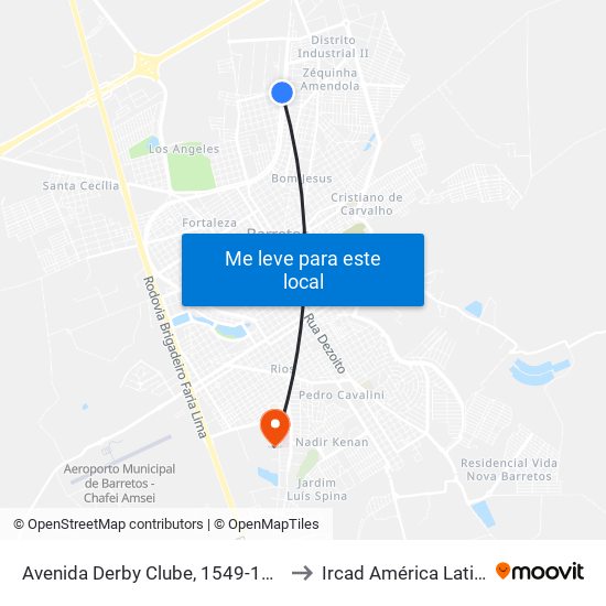 Avenida Derby Clube, 1549-1645 to Ircad América Latina map