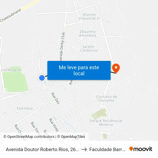 Avenida Doutor Roberto Rios, 267-301 to Faculdade Barretos map