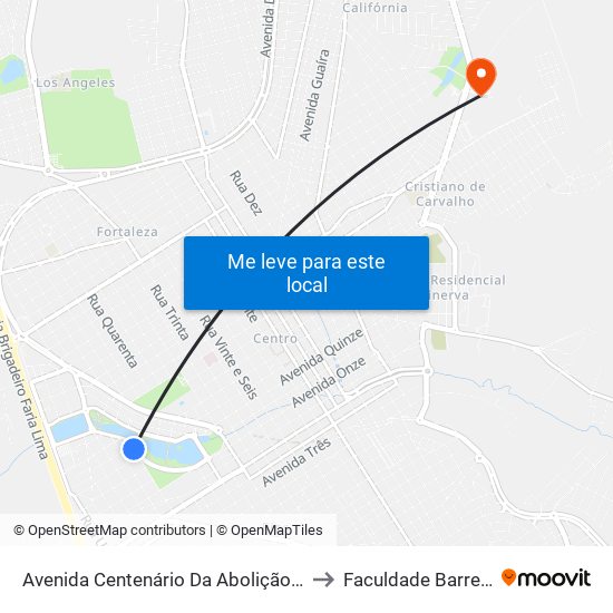 Avenida Centenário Da Abolição, 519 to Faculdade Barretos map