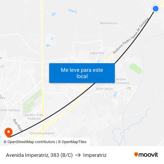 Avenida Imperatriz, 383 (B/C) to Imperatriz map