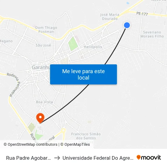 Rua Padre Agobar Valença, 568 to Universidade Federal Do Agreste De Pernambuco map