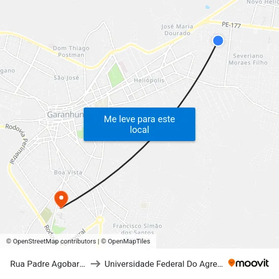 Rua Padre Agobar Valença, 647 to Universidade Federal Do Agreste De Pernambuco map