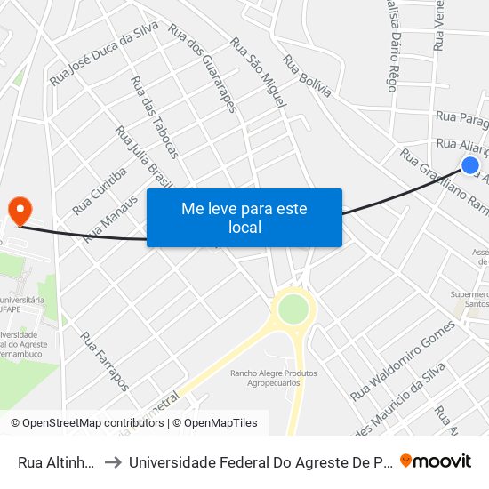 Rua Altinho, 15 to Universidade Federal Do Agreste De Pernambuco map