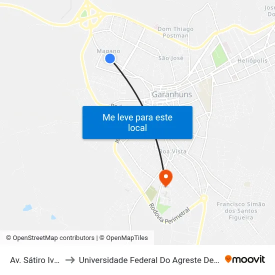 Av. Sátiro Ivo, 594 to Universidade Federal Do Agreste De Pernambuco map