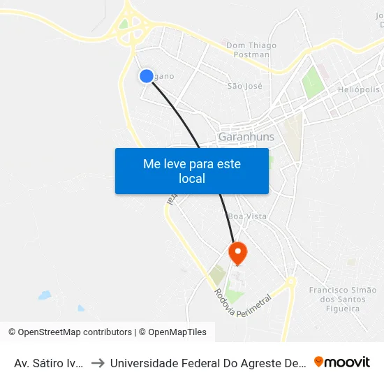 Av. Sátiro Ivo, 823 to Universidade Federal Do Agreste De Pernambuco map