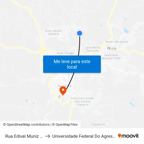 Rua Edival Muniz Barreto 337 to Universidade Federal Do Agreste De Pernambuco map