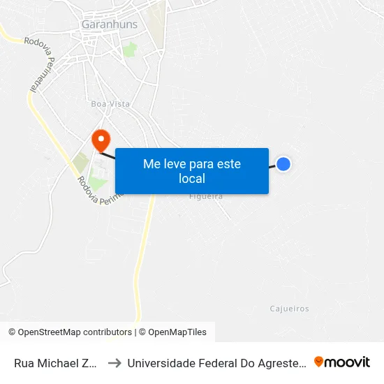 Rua Michael Zaidan 381 to Universidade Federal Do Agreste De Pernambuco map