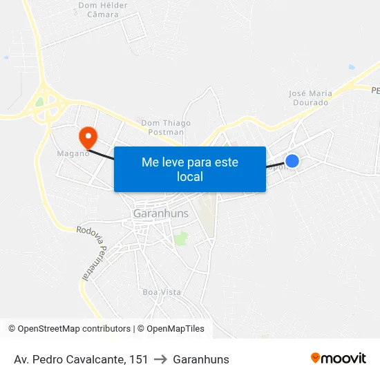 Av. Pedro Cavalcante, 151 to Garanhuns map