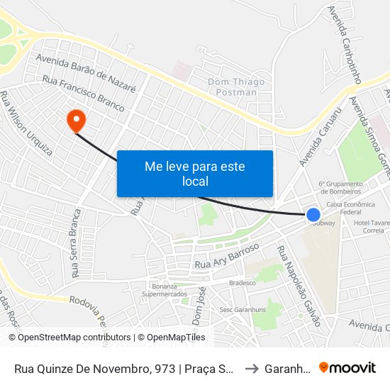 Rua Quinze De Novembro, 973 | Praça Souto Filho to Garanhuns map