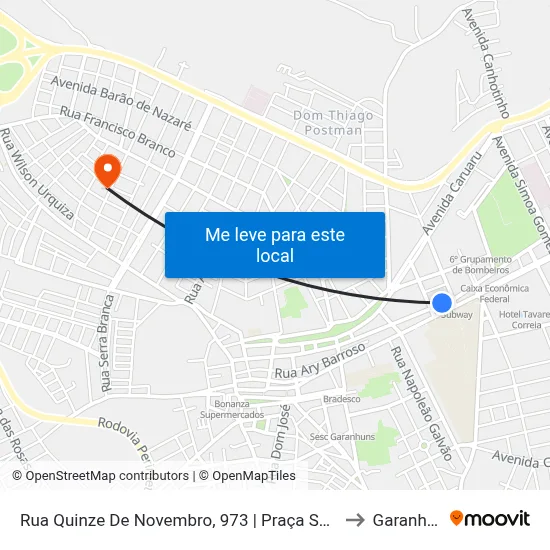 Rua Quinze De Novembro, 973 | Praça Souto Filho to Garanhuns map