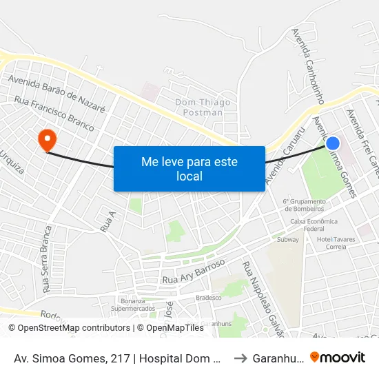 Av. Simoa Gomes, 217 | Hospital Dom Moura to Garanhuns map