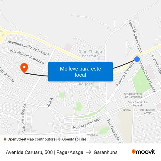 Avenida Caruaru, 508 | Faga/Aesga to Garanhuns map