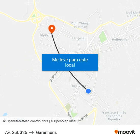 Av. Sul, 326 to Garanhuns map