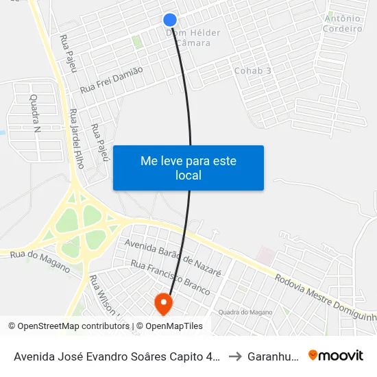 Avenida José Evandro Soâres Capito 423 to Garanhuns map