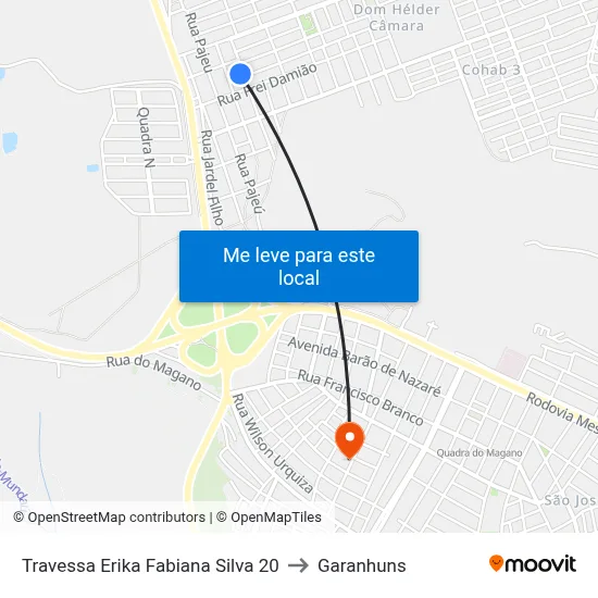 Travessa Erika Fabiana Silva 20 to Garanhuns map