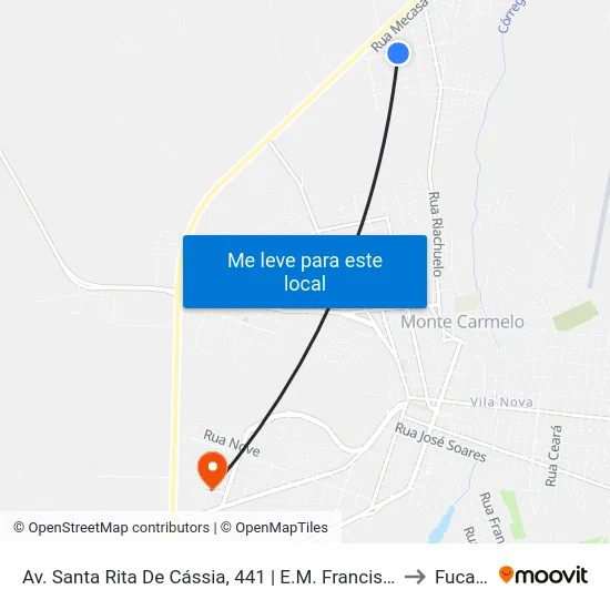 Av. Santa Rita De Cássia, 441 | E.M. Francisco Campos to Fucamp map